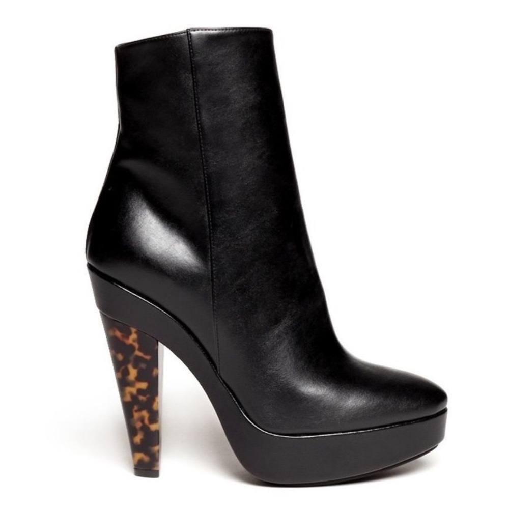 Stella McCartney Platform Ankle Boots Black Tortoiseshell Heel 7.5 Rare